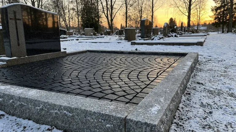 Гранитная брусчатка на могильном участке, образец ПМ005 в Перми
