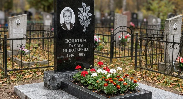 Памятник с гравировкой калл — выполненная работа «Волкова» в Перми