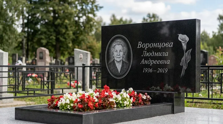 Памятник с гравировкой калл — выполненная работа «Воронцова» в Перми