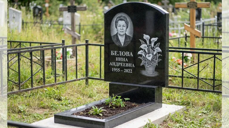 Памятник с гравировкой калл — выполненная работа «Белова» в Перми
