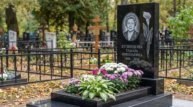 Памятник с гравировкой калл — выполненная работа «Кузнецова» в Перми