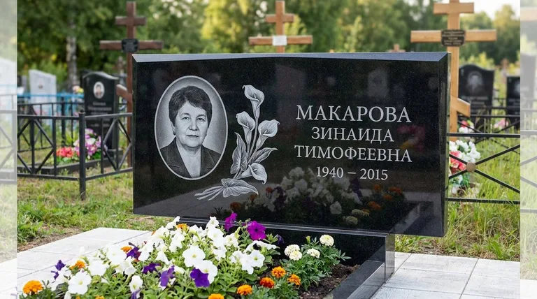Памятник с гравировкой калл — выполненная работа «Макарова» в Перми