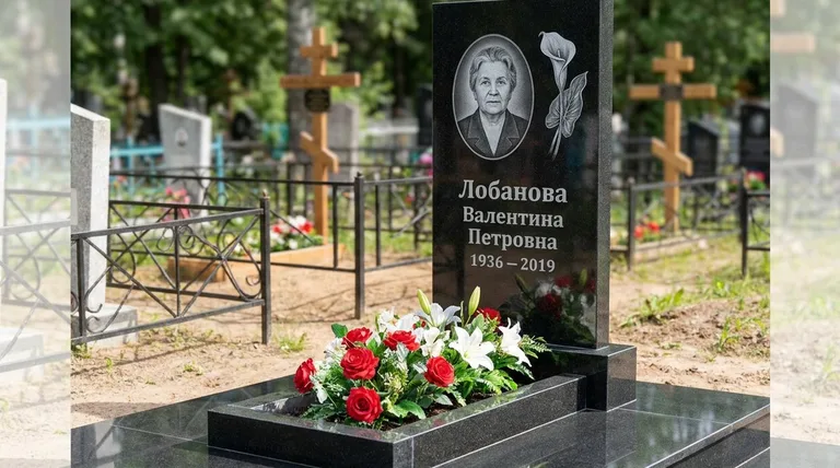 Памятник с гравировкой калл — выполненная работа «Лобанова» в Перми