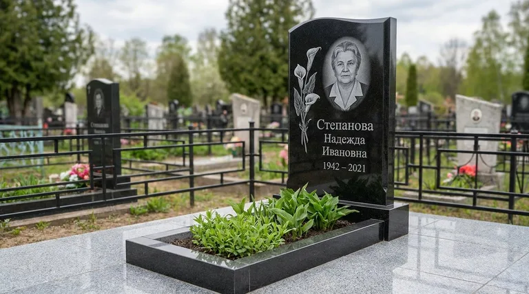 Памятник с гравировкой калл — выполненная работа «Степанова» в Перми