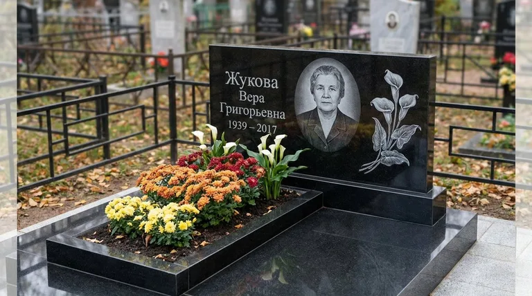 Памятник с гравировкой калл — выполненная работа «Жукова» в Перми