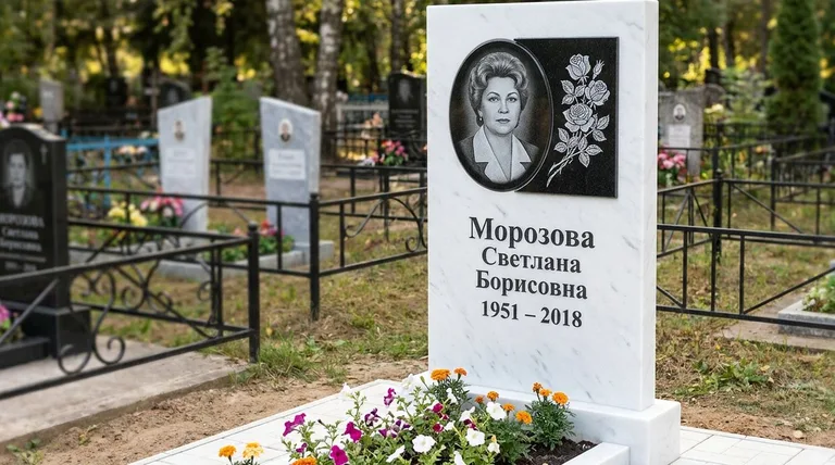 Памятник с гравировкой роз — выполненная работа «Морозова» в Перми