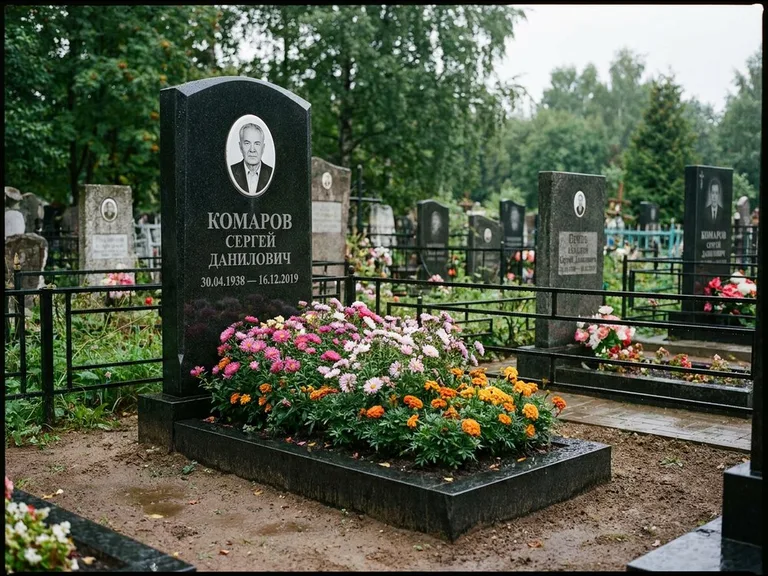 Портрет на керамике — семейный памятник в Перми