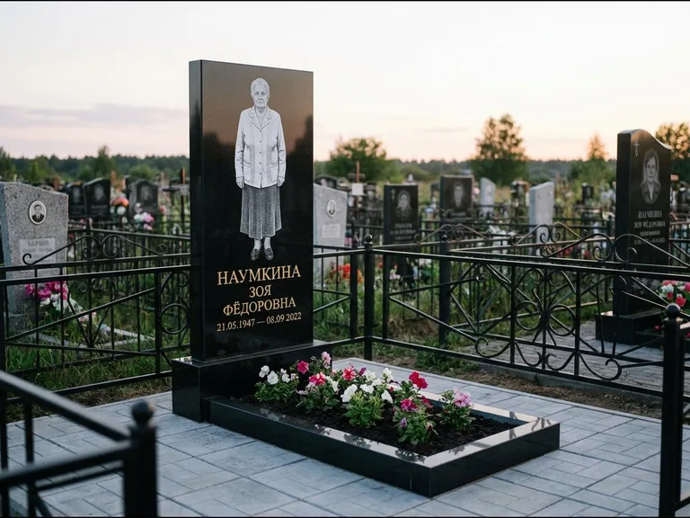 Гравировка портрета на чёрном граните — выполненная работа 18 в Перми