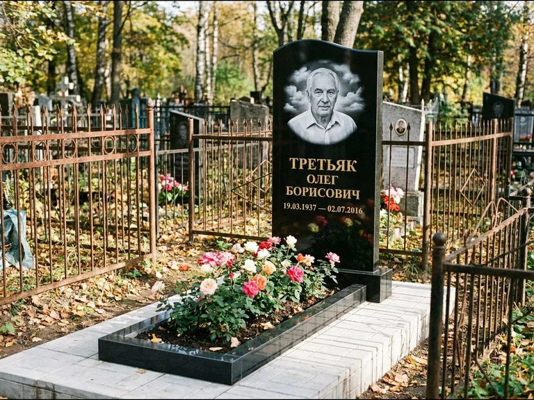 Гравировка портрета на чёрном граните — выполненная работа 23 в Перми