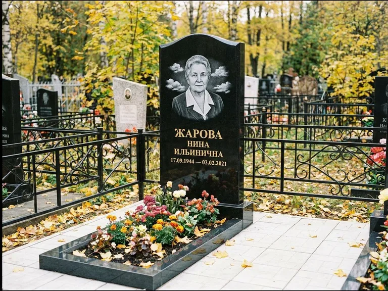 Гравировка портрета на чёрном граните — выполненная работа 2 в Перми