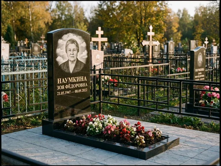 Гравировка портрета на чёрном граните — выполненная работа 30 в Перми