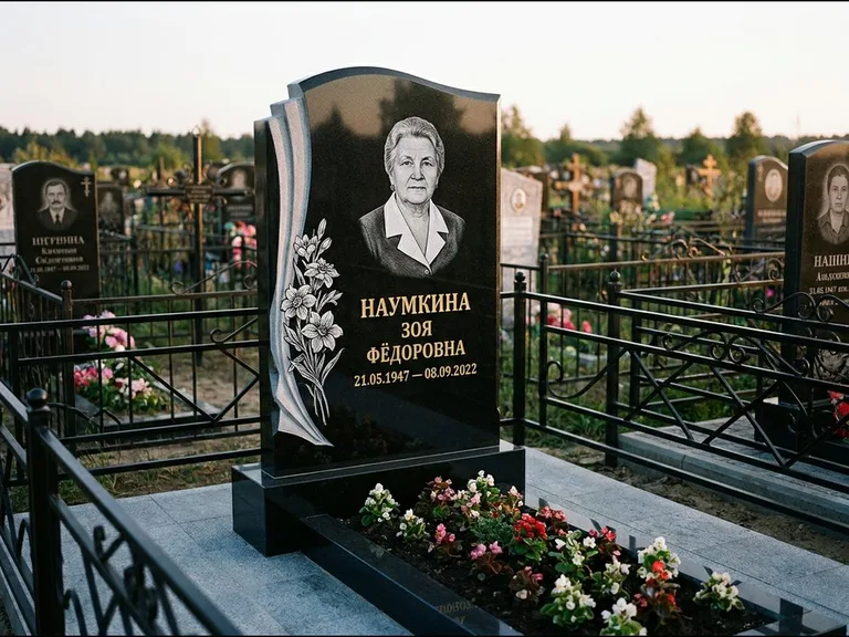 Гравировка портрета на чёрном граните — выполненная работа 6 в Перми