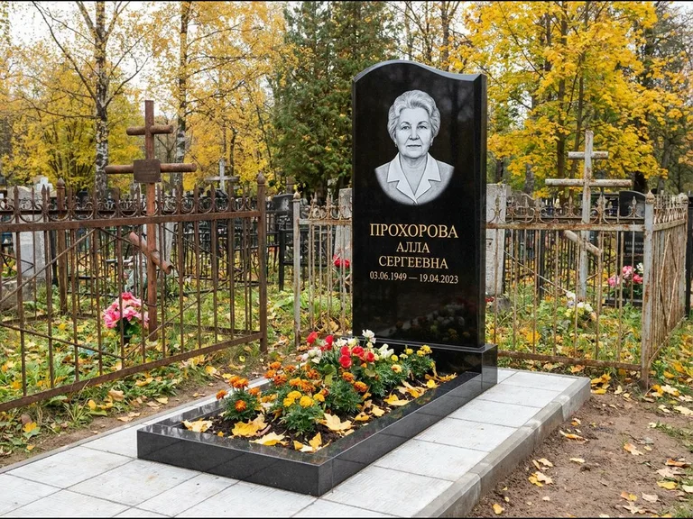 Гравировка портрета на чёрном граните — выполненная работа 8 в Перми