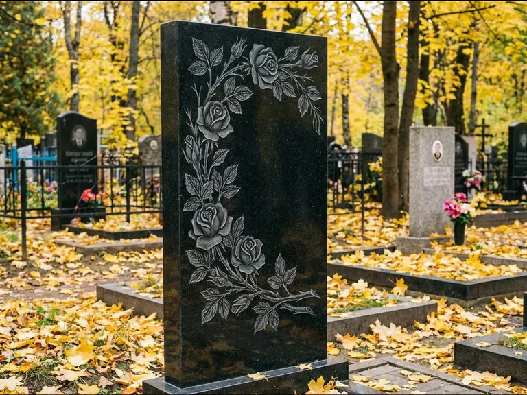 Цветы и орнамент — гравировка с выездом на кладбище в Перми