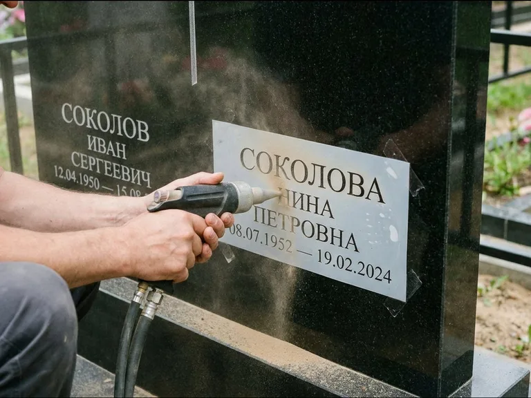 Догравировка ФИО и дат — гравировка с выездом на кладбище в Перми