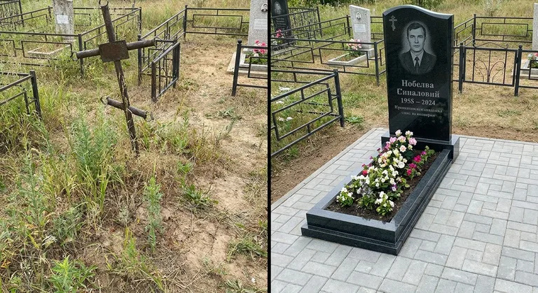 Памятник под ключ: запущенная могила до и ухоженный мемориал после в Перми