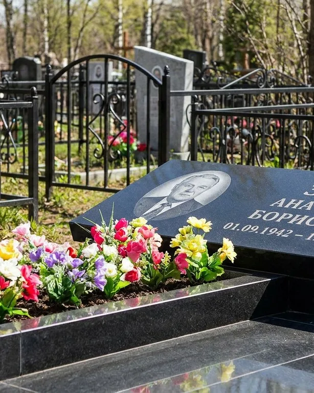 Премиум памятник под ключ с мощением и оградой в Перми