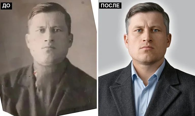 Ретушь фото на памятник — замена одежды: до и после в Перми