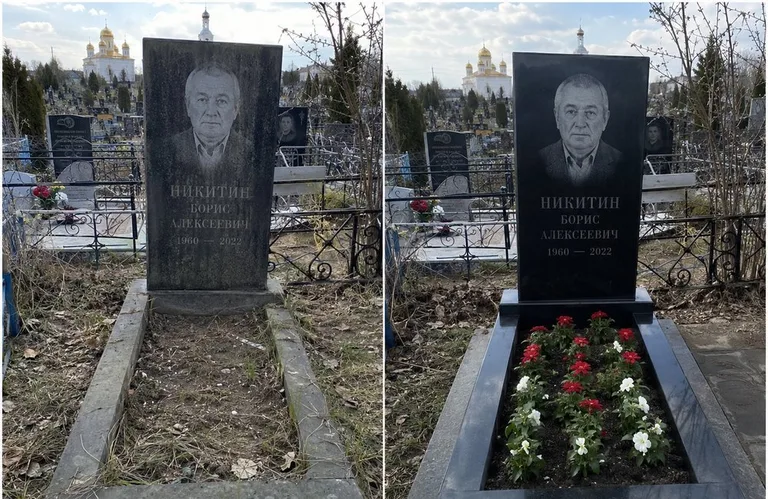 Диптих №3: покраска оградки и прополка цветника с тюльпанами — до и после в Перми