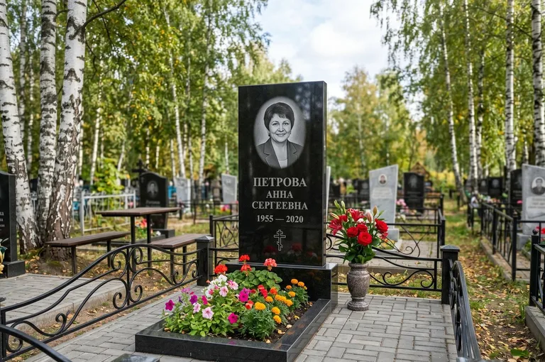 Установка гранитного памятника на могилу в Перми