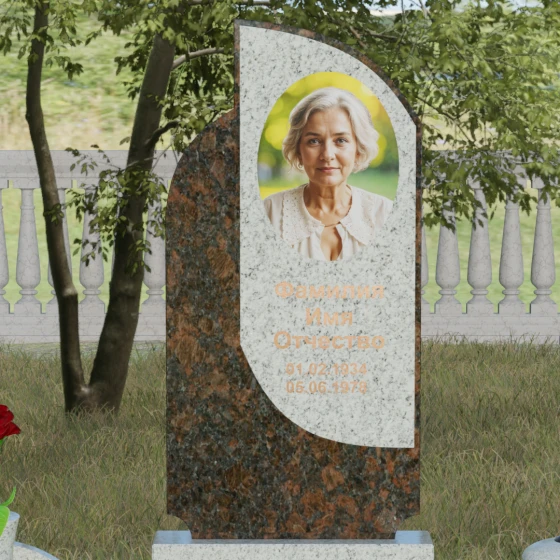 Комбинированный светский вертикальный памятник в Перми, гранит Мансуровский