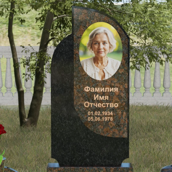 Комбинированный светский вертикальный памятник в Перми, гранит Дымовский