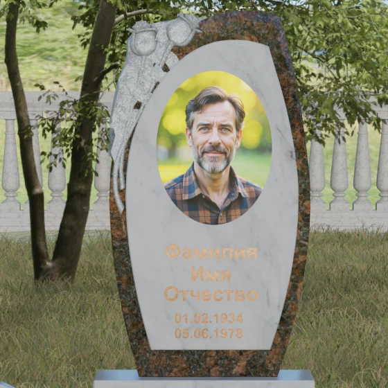 Вертикальный комбинированный светский памятник в Перми, мрамор Тассос