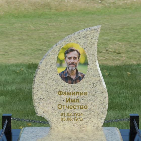 Гранитный вертикальный памятник на могилу в Перми, гранит Мансуровский