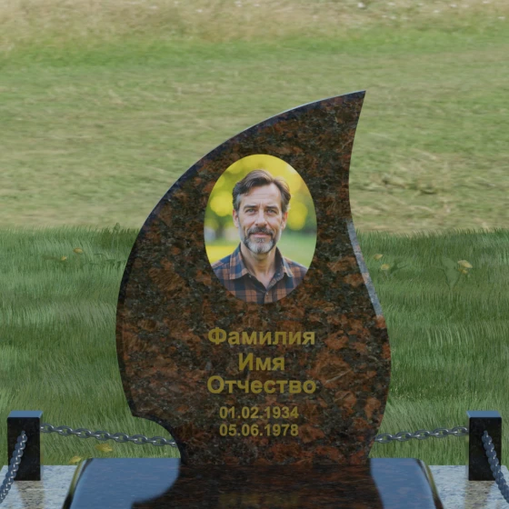 Гранитный вертикальный памятник на могилу в Перми, гранит Дымовский