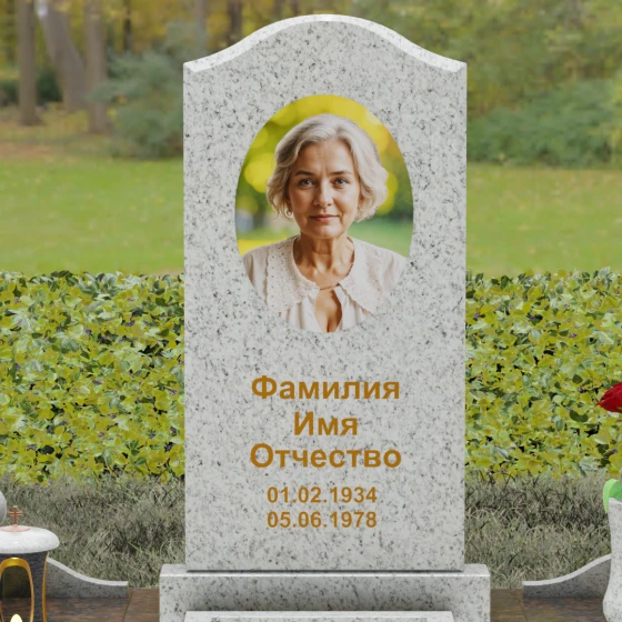 Гранитный вертикальный памятник светский в Перми, гранит Мансуровский