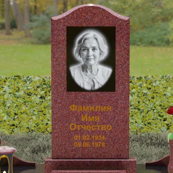 Гранитный вертикальный памятник светский в Перми, гранит Лезниковский