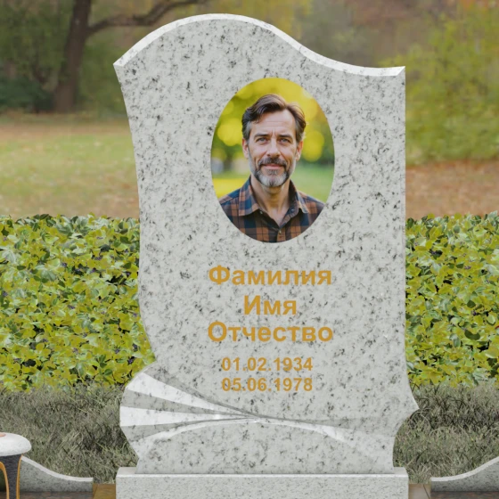 Вертикальный гранитный памятник в Перми, гранит Мансуровский