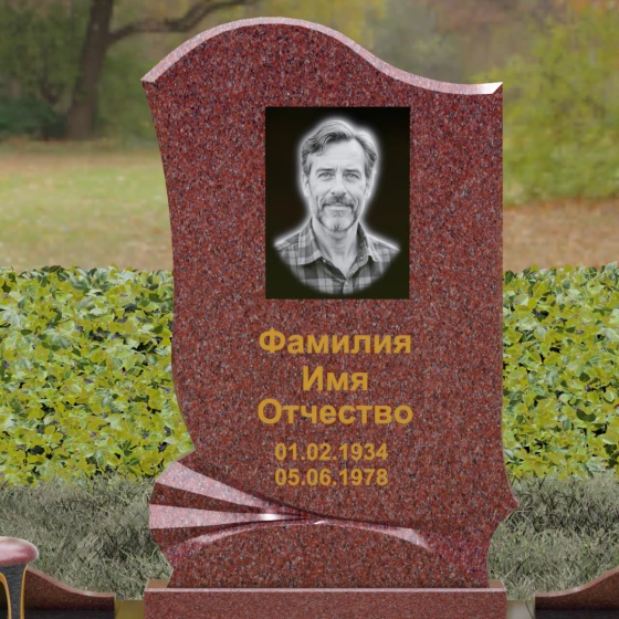 Вертикальный гранитный памятник в Перми, гранит Лезниковский