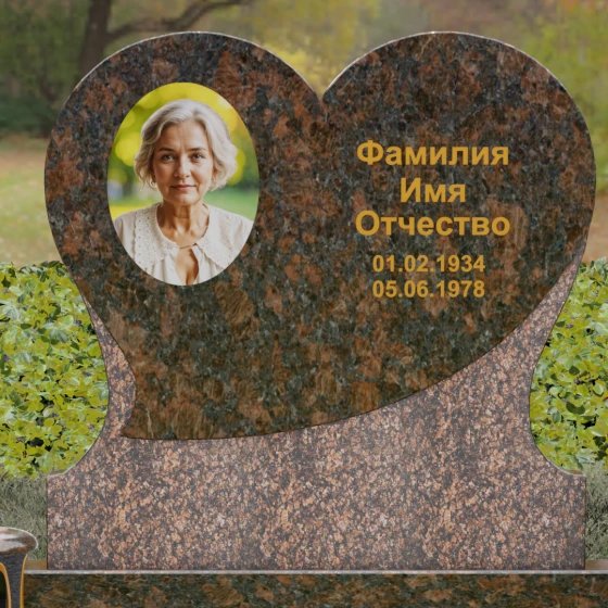 Гранитный вертикальный памятник для одного в Перми, гранит Дымовский