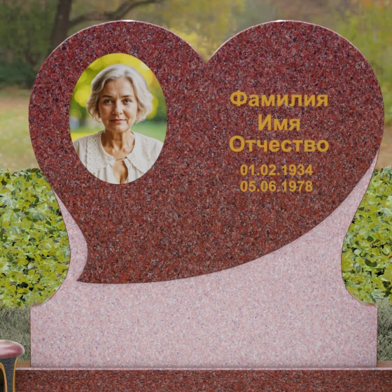 Гранитный вертикальный памятник для одного в Перми, гранит Лезниковский