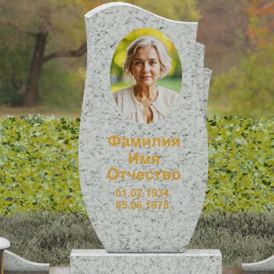 Вертикальный комбинированный памятник в Перми, гранит Мансуровский