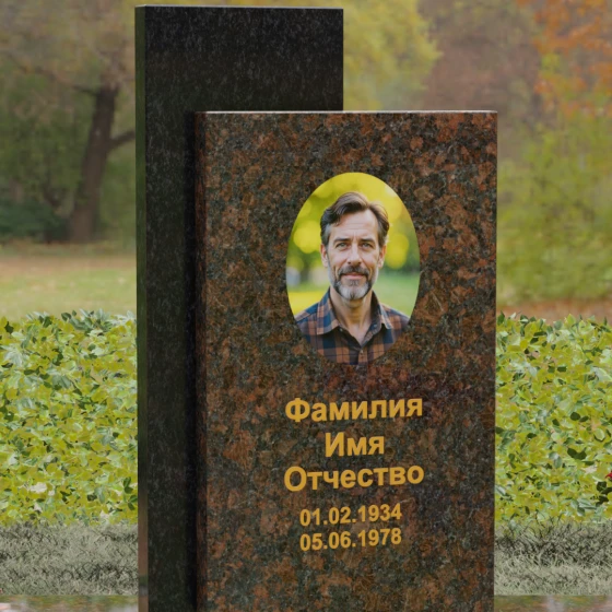 Памятник вертикальный из гранита в Волгограде, гранит Дымовский