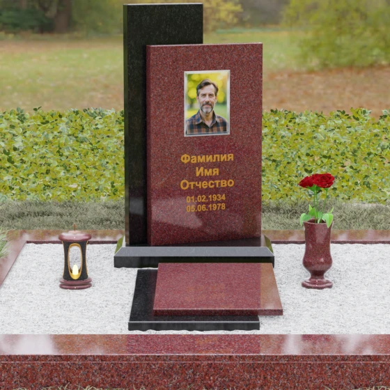 Памятник вертикальный из гранита в Волгограде, гранит Лезниковский, вид 2