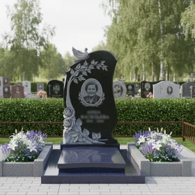 Элитный вертикальный гранитный мемориал - ПН006