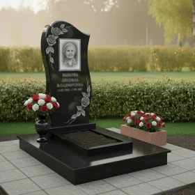 Гранитный светский вертикальный памятник для мемориального комплекса - ПН124