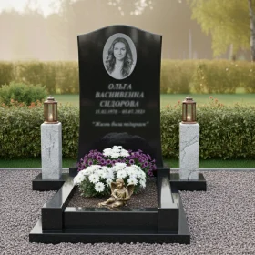 Гранитный светский вертикальный памятник для мемориального комплекса - ПН126