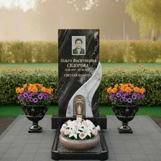 Гранитный памятник для мемориального комплекса в Перми, гранит амфиболит