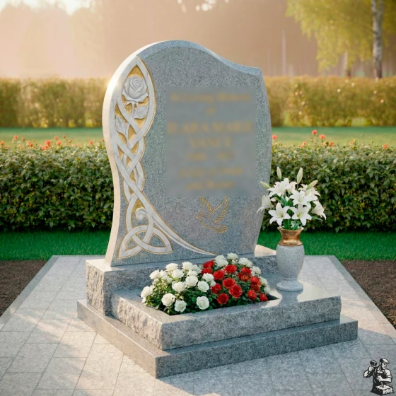 Вертикальный гранитный памятник в Перми, гранит Мансуровский