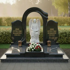 Памятник из гранита и мрамора на двоих - ПН161