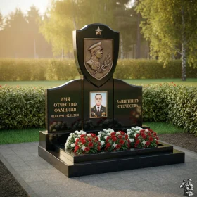 Элитный гранитный вертикальный светский памятник - ПН179