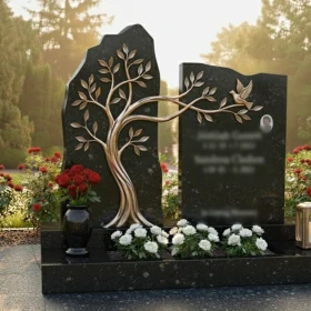 Элитный памятник гранит и металл на двоих - ПН234