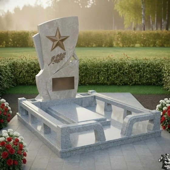 Элитный Гранитный вертикальный памятник в Барнауле, гранит Мансуровский