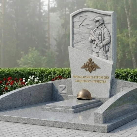 Гранитный светский памятник вертикальный в Перми, гранит Мансуровский