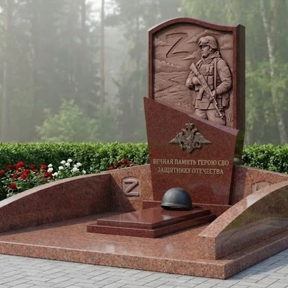 Гранитный светский памятник вертикальный в Перми, гранит Лезниковский