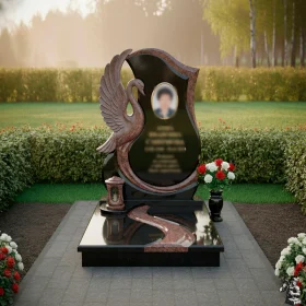 Комбинированный светский памятник вертикальный - ПН583